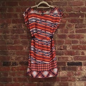 Orange Boat Neck Dress